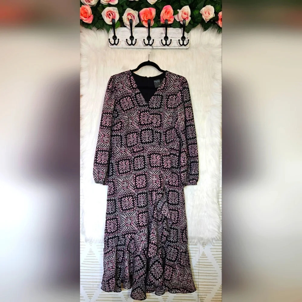 Gabby Skye Boho/Cottagecore Peasant Maxi Dress (NWOT)